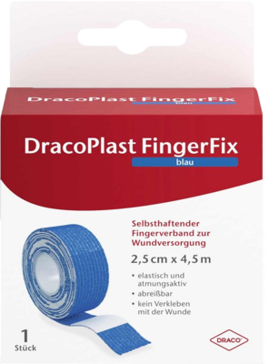 DRACOPLAST FingerFix 2,5 cmx4,5 m m.Wundk.blau